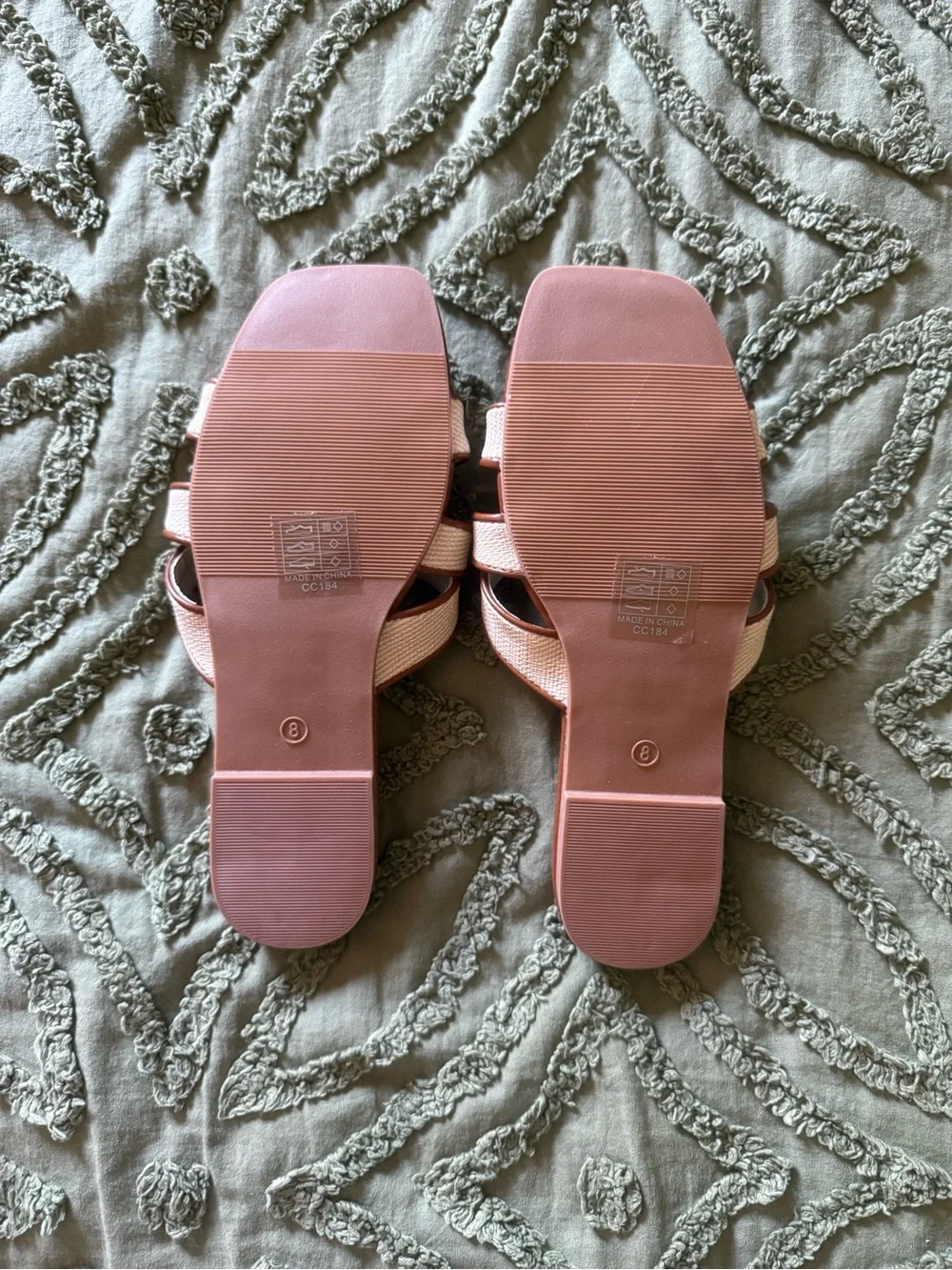 Knot-Detail Slide Sandals in Beige and Brown
